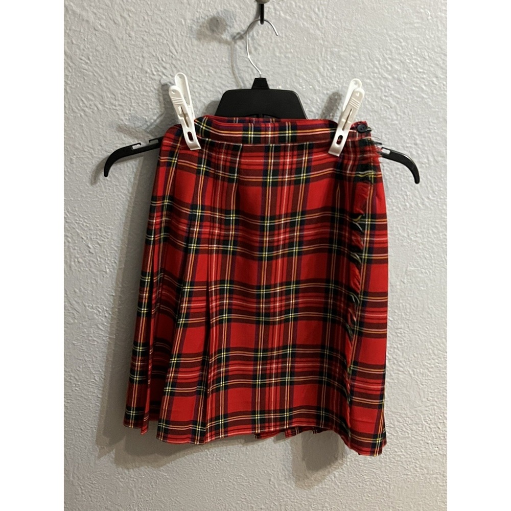 Vintage Windsor Sportswear Of Boston‎ Wool Plaid Pleated Skirt Waist 25 Inches